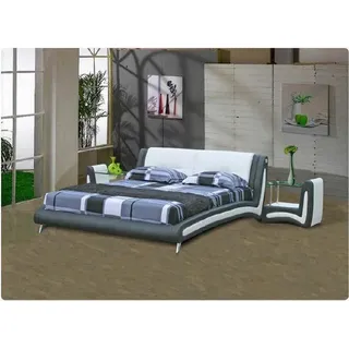 Wasserbett Bett Betten Komplett Lederbett Polsterbett mit Matratze Neu LERA - Schwarz