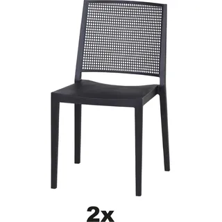 Siena Garden Stapelstuhl 90 x 90 x 85 cm schwarz 2 St.