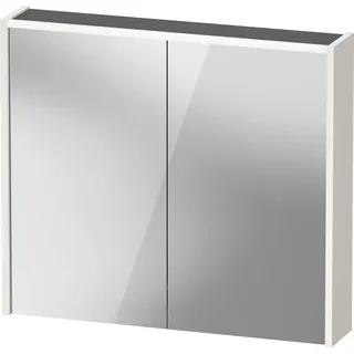 Duravit D-Code Spiegelschrank, Steckdose Typ F (EU, DE), 2 Türen, LED-Lichtfeld oben, 800x700mm, 6 W, DC7106022220000, Farbe: Weiß Hochglanz