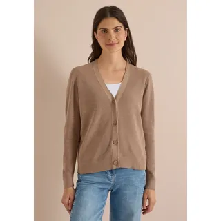 Cecil Strickjacke mit V-Neck und Struktur Beige M