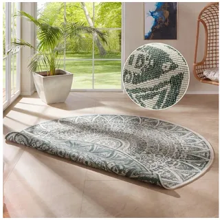 freundin Home Collection Lilja Wendeteppich Ø 100 cm Beige/Grün