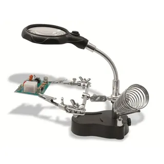 Donau Elektronik Helfende Hand HH3, mit LED-Licht und Lupe