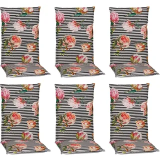 Beo Sitzauflage Hochlehner Toronto 6er Set schwarz-weiße Streifen