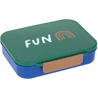 Lässig Kinder Brotdose Frühstücksbox BPA-frei mit herausnehmbarer Trennung/Bento-Lunchbox Little Gang Rainbow green