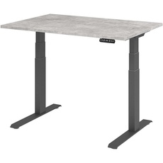 Bild XDKB12 elektrisch höhenverstellbarer Schreibtisch beton rechteckig, C-Fuß-Gestell grau 120,0 x 80,0 cm