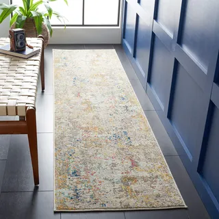 SAFAVIEH Modern Teppich für Wohnzimmer, Esszimmer, Schlafzimmer - Madison Collection, Kurzer Flor, Grau und Gold, 66 X 244 cm