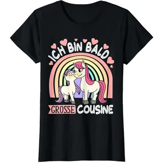 Ich Werde Große Cousine Kusine Schwangerschaft Verkünden T-Shirt, Damen, Schwarz, XS