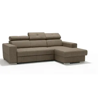Sofa Eckcouch Polsterung Wohnzimmer Neu L-Form Stoff Leder Wohnlandschaft Sofas - Braun