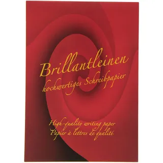 RÖSSLER 10 Stück Rössler Briefblock 20201834 Brillantleinen, Lineatur 20 / blanko, A4, 80g, rot, 50 Blatt 4014969534892 Rössler