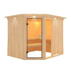 KARIBU Sauna »Paide 3«, für 4 Personen, ohne Ofen - beige