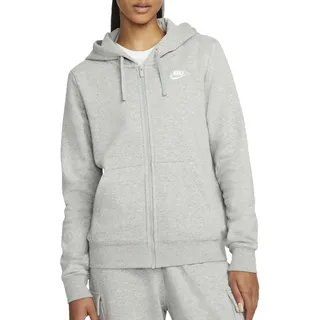 Nike Damen NSW Club Jacke, Dk Grey Heather/White, M EU