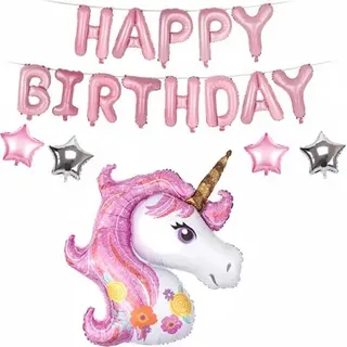 Alles Gute zum Geburtstag Einhorn Ballon Set