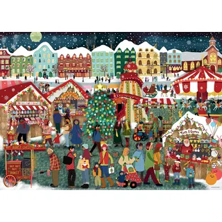 Ravensburger Puzzle 12000729 - Weihnachtsmarkt - 1000 Teile Puzzle für Erwachsene und Kinder ab 14 Jahren, Weihnachts-Puzzle, Verschiedene Weihnachtsfarben