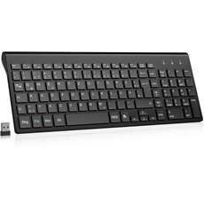 cimetech Kabellose Tastatur Flache Tasten Ergonomisch 2,4 Wireless Keyboard mit USB Empfänger Mini Funktastatur QWERTZ Layout 10m Reichweite Kompatibel mit PC, Desktop, Notebook, Laptop, Windows