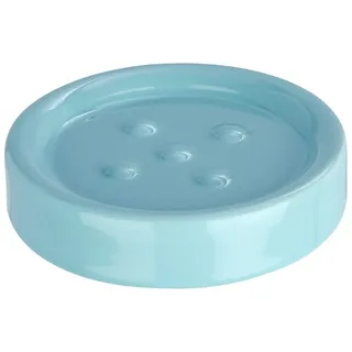 WENKO Seifenablage Polaris Pastel Blue Keramik - Seifenschale ideal für Handseife, Keramik, 11 x 2.5 x 11 cm, Hellblau, Pastellblau, 2.5 x 11 x 11 cm