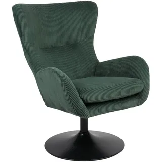 Hela Ohrensessel SAMOS Mikrofaser Cord 72 x 96 x 81 cm Grün drehbar