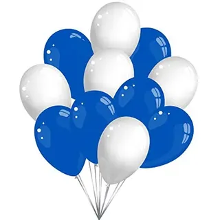Twist4® Premium Luftballons in Weiß Blau - Made in DE - 100% Naturlatex & 100% Biologisch Abbaubar - 50 Stück - Geburtstag Party Karneval - für Helium Geeignet