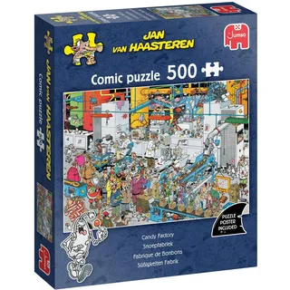 JUMBO Spiele Jan van Haasteren - Süßigkeiten Fabrik 500 Teile Puzzle - Puzzle für Erwachsene