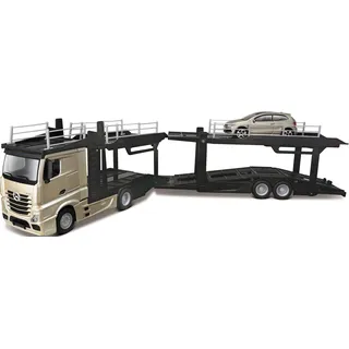 Bburago Spielzeug-Transporter »StreetFire MB Actros Autotransporter«, inklusive Spielzeugauto, grau