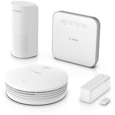 Bosch Smart Home Starter-Paket Sicherheit II, zuverlässiger Schutz bei Brandgefahr und Einbruch, kompatibel mit Apple Homekit, Amazon Alexa und Google Assistant
