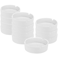 com-four® 12x Aschenbecher aus Keramik im schlichten Design, Keramik-Aschenbecher für Privat und Gastronomie (12 Stück)