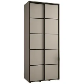 Möbel Kryspol Schwebetürenschrank 235,2/100/60 2-türig , Kaschmir , Holz , Nachbildung , 100x235.2x60 cm , Schlafzimmer, Kleiderschränke, Schwebetürenschränke