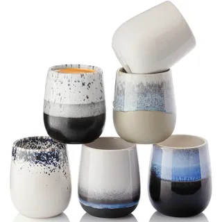 Sänger Kaffeebecher Siena - 6 teilig aus Steingut 80 ml , Multicolor , 6-teilig , kratzfest , Geschirr, Tassen, Kaffeebecher