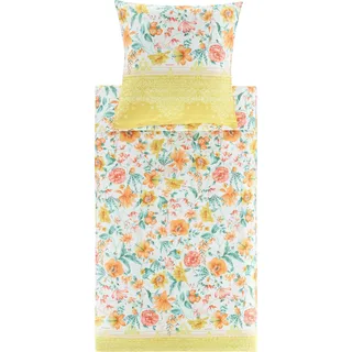 BASSETTI Bettwäsche Casablanca Feinsatin gelb Größe 1x 135x200 cm + 1x 80x80 cm