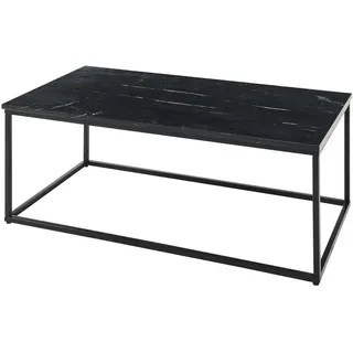 Mid.you Couchtisch , Schwarz , Metall, Stein , eckig , 120x46x60 cm , Wohnzimmer, Wohnzimmertische, Couchtische, Couchtische Keramik