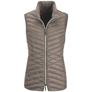 Kurzweste GOLDNER "Kurzgröße Taillierte Daunenweste mit Stehkragen", Damen, Gr. 20, beige (taupe), Obermaterial: 100% Polyamid PA., Modisch, Westen Kurzweste, Mit taillenformenden Steppmuster