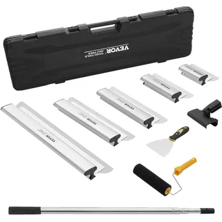 Vevor Trockenbau-Spachtelklingen-Set, 178/254/356/406/610mm Spachtelklingen + 862-2072 mm Verlängerungsgriffstange, Edelstahlmesser, Spachtelwerkzeuge, für Gipskarton/Wandplatten/Gipskartonplatten