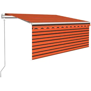 vidaXL Markise Automatisch Einziehbar mit Volant 3,5x2,5m Orange Braun - Braun