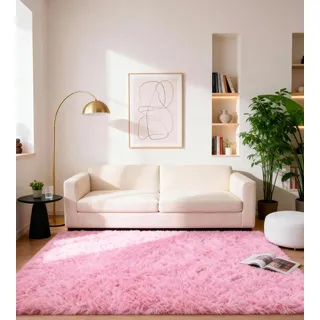 MARATIP Teppich Wohnzimmer 120x160 cm Rosa RugSchlafzimmer rutschfest Waschbarer Deko Jugendzimmer Kinderzimmer