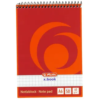 Herlitz Notizblock A6 kariert Rot