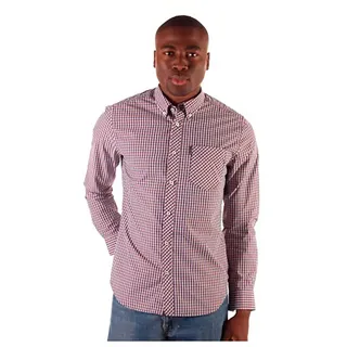 Ben Sherman Signature Gingham Langarmhemd - Garnet - S