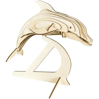Pebaro 864/1L Holzbausatz Delphin Lasercut, 3D Puzzle, Holzpuzzle
