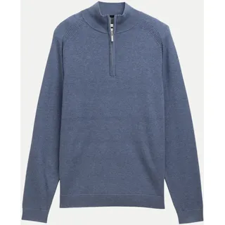 Tom Tailor Troyer mit Logo Stickerei, blau