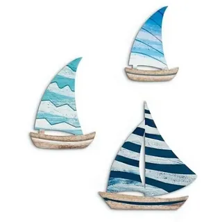 KLVGTIFS 3 Stück Maritime Deko Outdoor Segelboot Wanddeko Outdoor | Exquisit Segelboot Wanddeko, Stilvolle HäNgende Dekoration, Boot Wanddekoration für Wohnzimmer, Schlafzimmer, Badezimmer