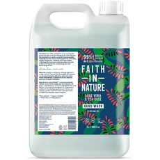 Faith In Nature Natural Aloe Vera and Tea Tree Hand Wash, Rejuvenating, Vegan and Cruelty Free, No SLS or Parabens, 5 L Refill Pack