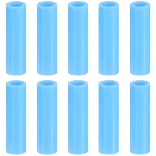 sourcing map 10Stk Silikon Strohspitzen Metall Stroh Abdeckungen Weich Wiederverwendbar Strohhalme Spitzen Passend für 8mm/0.31" AD Edelstahl Strohhalme Himmel Blau