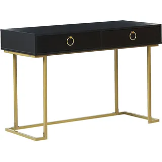 BELIANI Konsolentisch Schwarz / Gold aus MDF-Platte Metalgestell Wohnzimmer Schlafzimmer Flur Rechteckig Modernes Design Glamour-Stil - Schwarz