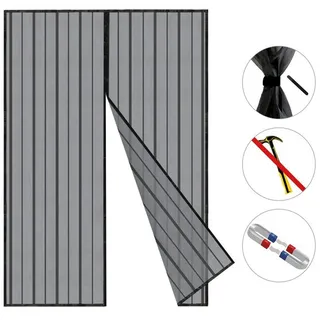 Sekey Magnet Fliegengitter Tür Vorhang 165 x 230 cm Schwarz