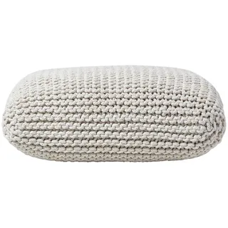 Homescapes Strick-Pouf Textil 70 x 20 x 70 cm Creme