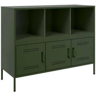 vidaXL Sideboard Olivgrün 100,5x39x79 cm Stahl