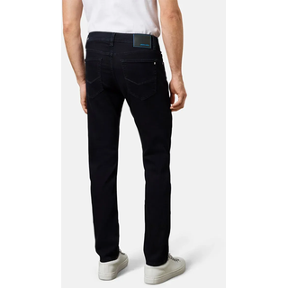 Tapered-fit-Jeans PIERRE CARDIN "Lyon Tapered", Herren, Gr. 32, Länge 34, blau (blau, schwarz used), Denim/Jeans, Obermaterial: 90% Baumwolle, 8% Elastomultiester, 2% Elasthan, lang, Jeans Tapered-fit-Jeans