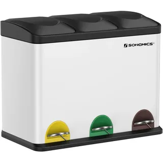 Songmics Mülleimer 45 l Weiß