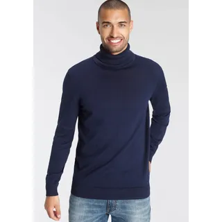 AJC Rollkragenpullover mit Rollkragen aus Rippstrick, blau