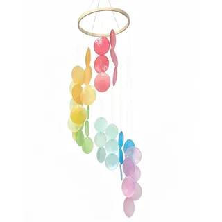 InYoHui Bunte Muschel Windspiel, Windspiele für Draußen Hängend | Handgefertigt DIY, einfach herzustellen, für fenster wand terrasse garten veranda outdoor zuhause, geschenkideen