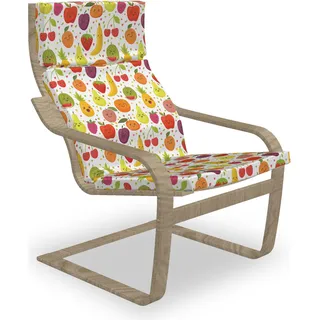 ABAKUHAUS Früchte Poäng Sessel Polster, Banana Lächeln Kinder Theme, Sitzkissen mit Stuhlkissen mit Hakenschlaufe und Reißverschluss, Mehrfarbig