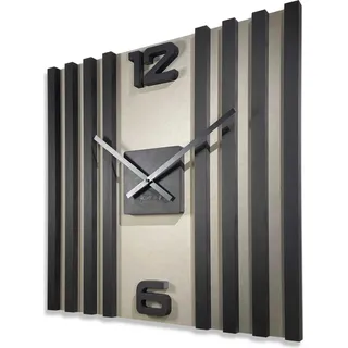Wanduhr Schwarz LAMELE SQ 60cm - Schwarz